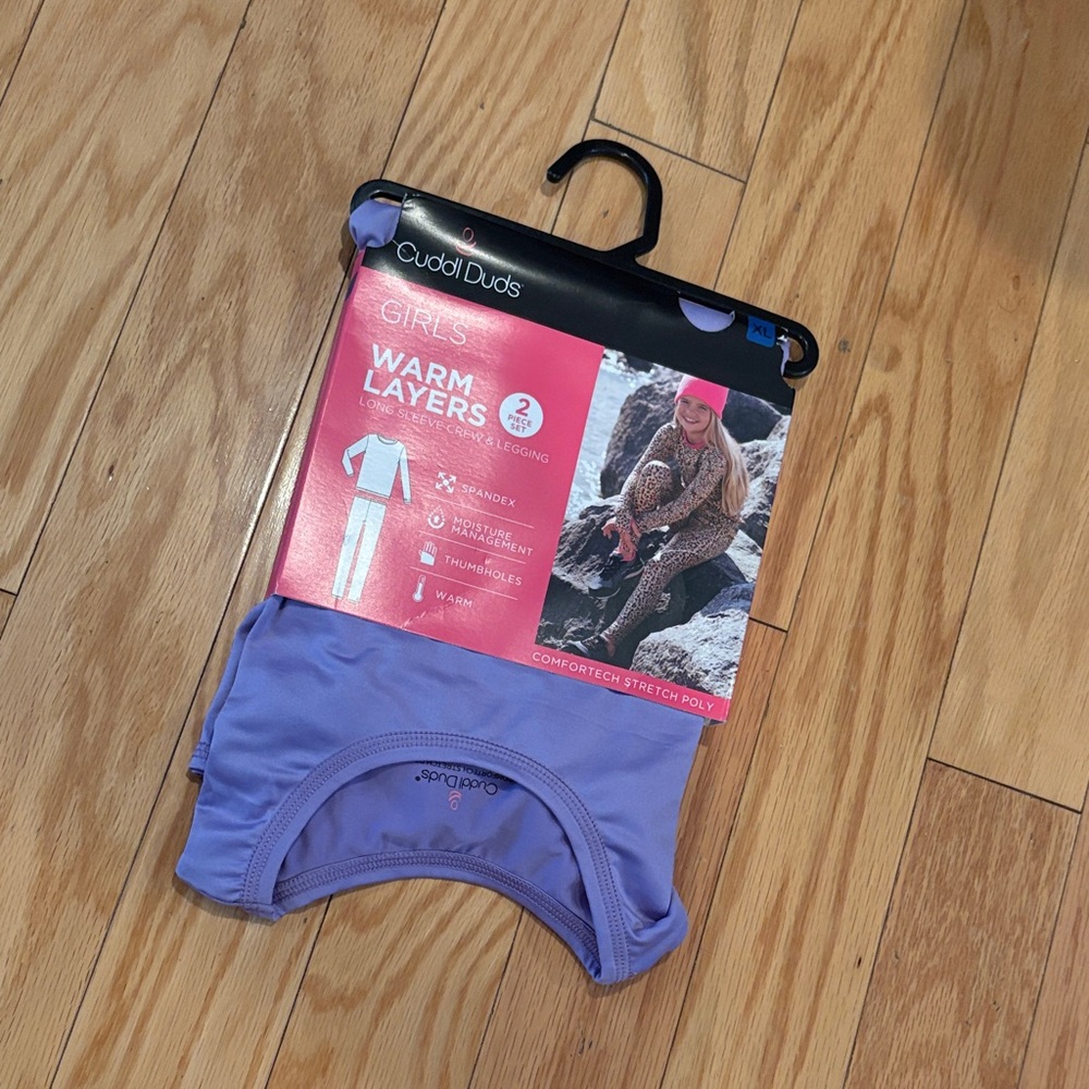 Cuddl Duds Girls' Lavender Thermal Set